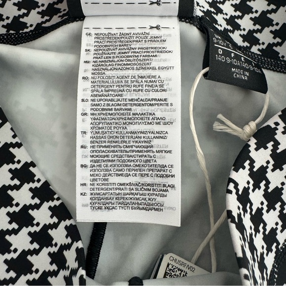 NWT adidas Ivy Park Big Girls Nina Tights Houndstooth Size S black White New - Picture 8 of 16